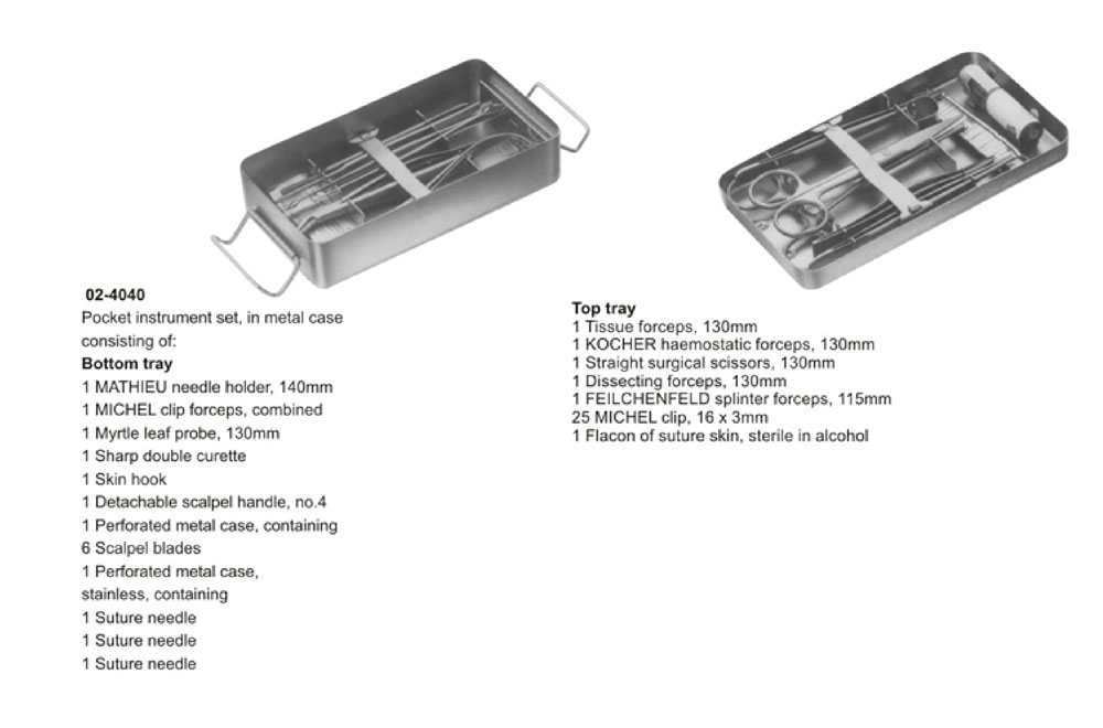 Suturing Instrument Set, Pocket Instrument Set